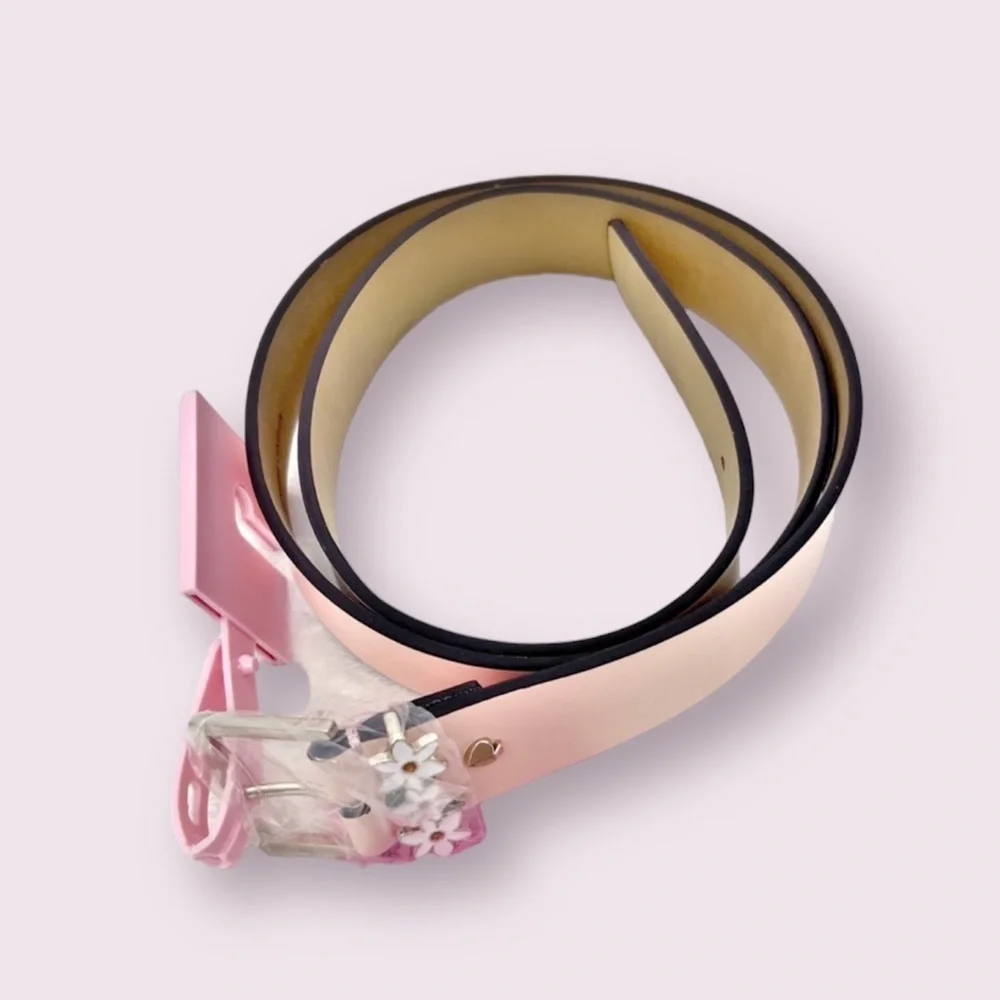 Kate Spade New York Daisy Loop Leather 32MM Belt, Pink Shadow